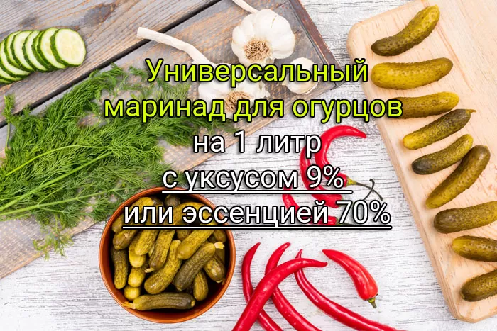Универсальный маринад для огурцов на 1 литр