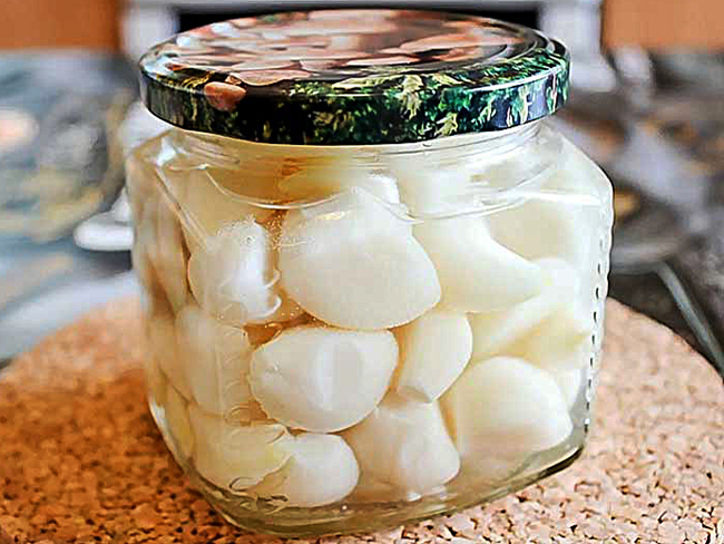 маринованный чеснок зубчиками на зиму